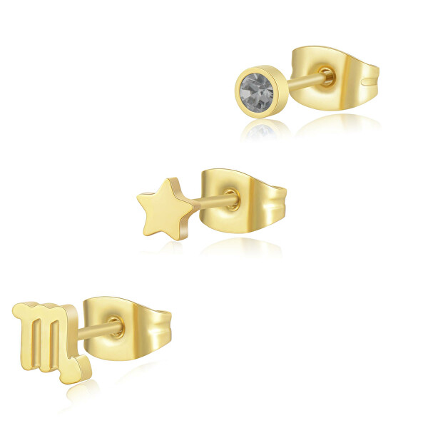 Set di tre orecchini placcati in oro Scorpione Click SCK203