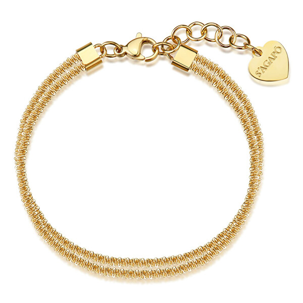 Slušivý dvojitý náramek z pozlacené oceli Chunky SHK113