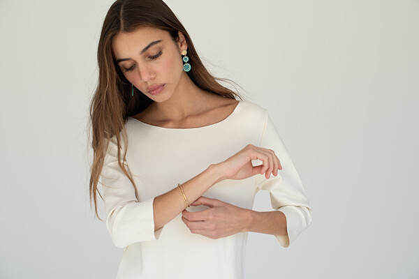 Visací náušnice s korálky Mini Mila Blanc Doré MINI MIL-BLAN-BO-2