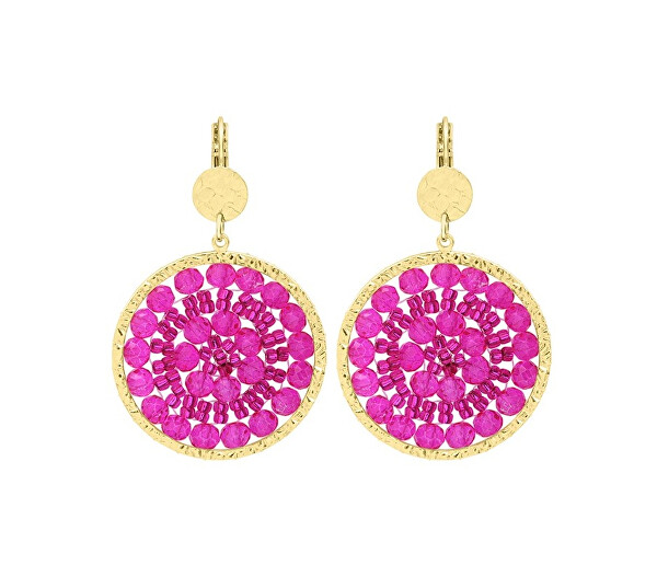 Pozlátené náušnice Fuchsia Mini Solène MINI SOL-FUCH-BO