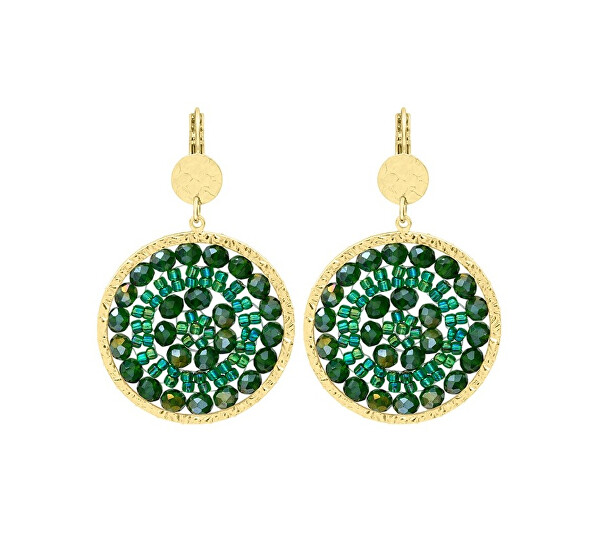 Pozlátené náušnice Oasis Green Mini Solène MINI SOL-OASI-BO