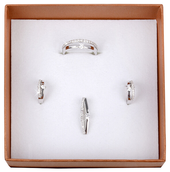 Stříbrný prsten s krystaly SC118 - SLEVA