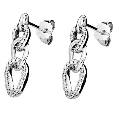 Eleganti orecchini in argento con zirconi cubici SC480