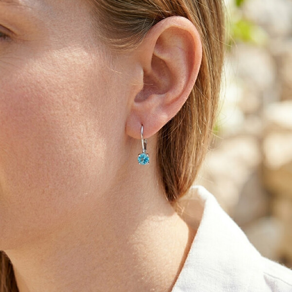 Stříbrné náušnice se syntetickým spinelem Colored Stones SC670