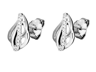 Scintillanti orecchini in argento con zirconi cubici SC482