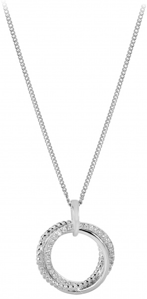 Blýštivý stříbrný náhrdelník s kubickými zirkony SC251-031477201