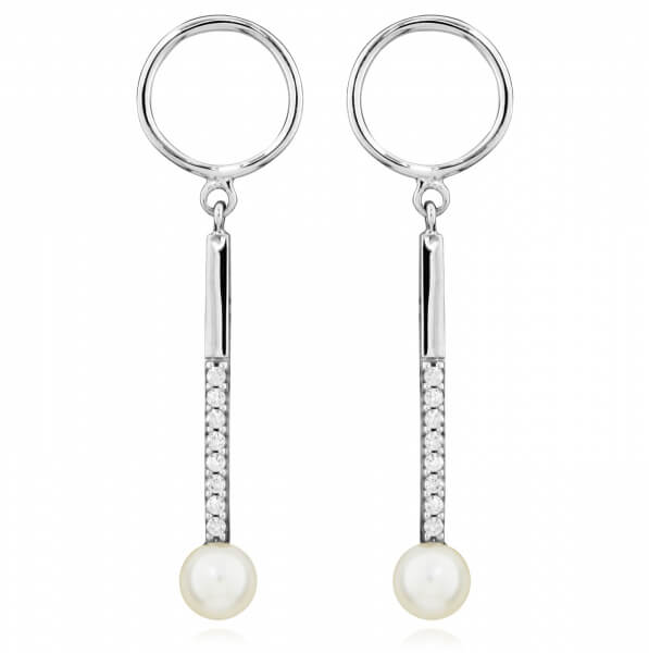 ElegantEleganti orecchini con zirconi e perla SC440