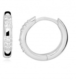 Orecchini minimalisti in argento con zirconi SC511