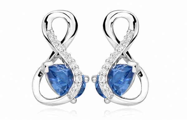 Divat fülbevalók kék spinell és cirkónium kővel SC412