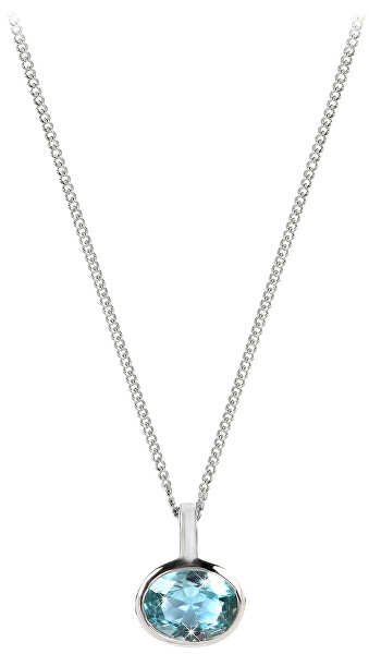 Něžný náhrdelník s modrým krystalem SC262 (řetízek, přívěsek)