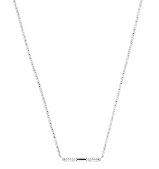 Minimalistický strieborný náhrdelník s kubickými zirkónmi SC510