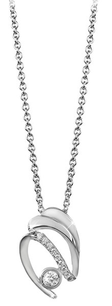 Strieborný náhrdelník so zirkónmi SC321 (retiazka, prívesok)