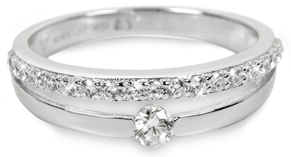 Stříbrný prsten s krystaly SC118 - SLEVA