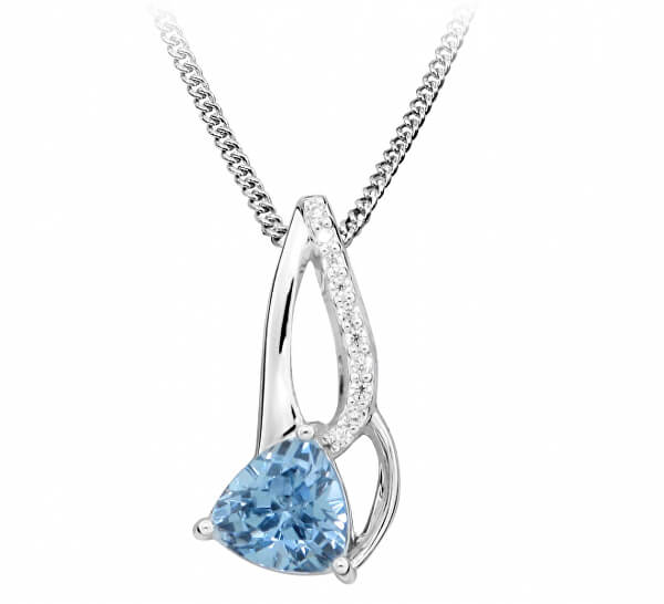 Štýlový náhrdelník s modrým spinely a zirkónmi SC424