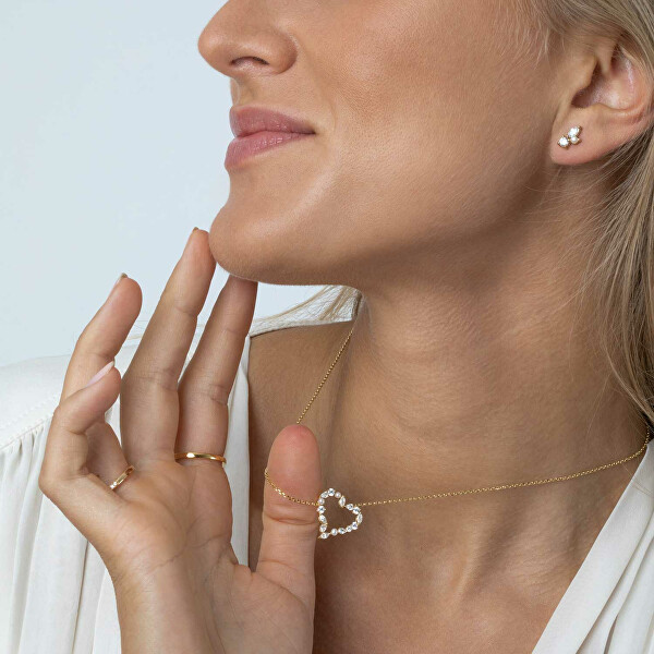 Romantický pozlacený náhrdelník Adria SJ-N72311-PCZ-YG