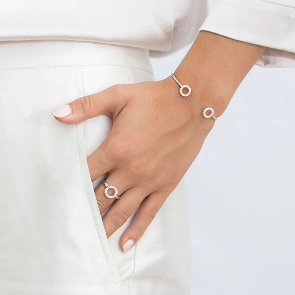 Stříbrný minimalistický prsten s kubickými zirkony Biella SJ-R337-CZ