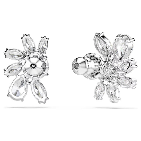 Asymetrické náušnice Květina se Swarovski zirkony Mesmera 5737462
