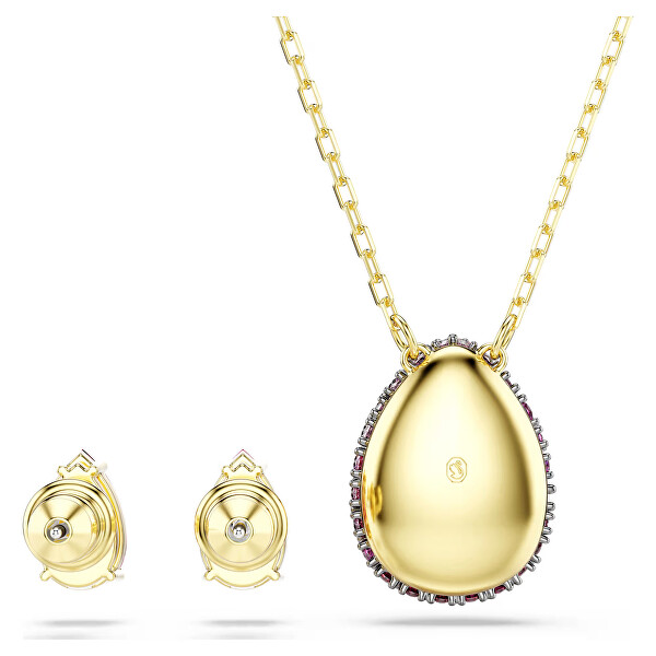 Pozlacená sada šperků Tear Drop Sublima 5752883 (náhrdelník, náušnice)