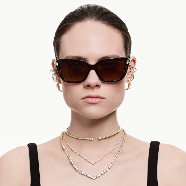 Blyštivý pozlátený náhrdelník s kryštálmi Swarovski Mesmera 5747931