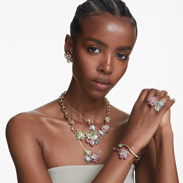 Elegantní květinový náhrdelník s krystaly Swarovski Idyllia 5721668
