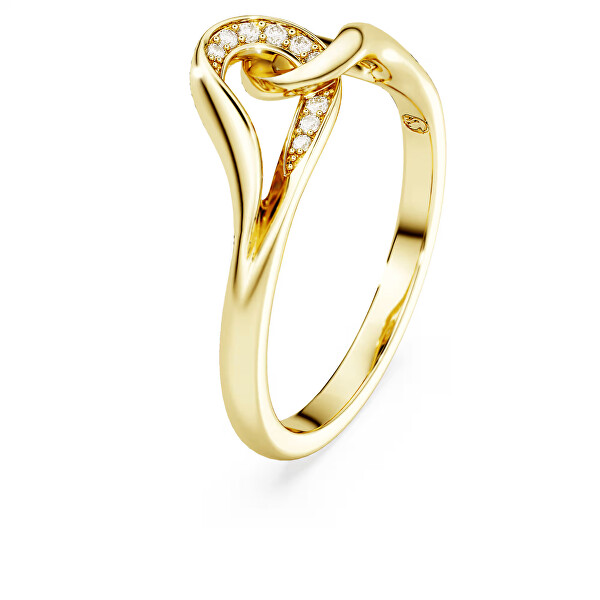 Inel elegant placat cu aur cu zirconii Classica 5746011