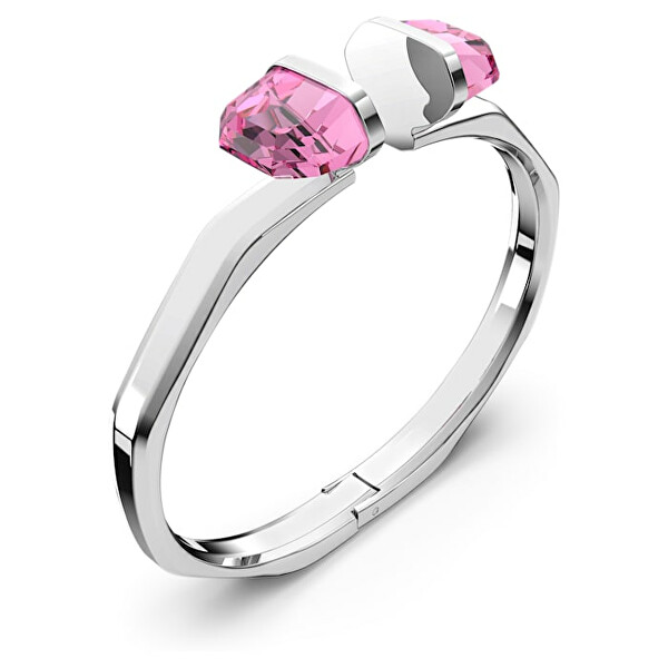 Krásný pevný náramek s růžovými krystaly Lucent 5633628