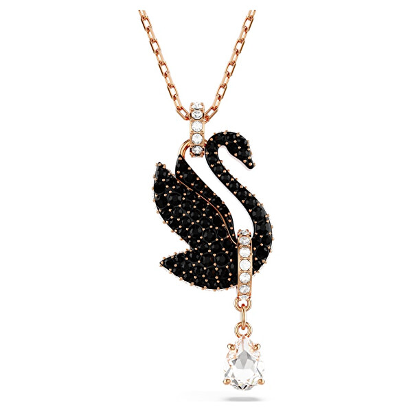 Luxusní bronzový náhrdelník s krystaly Iconic Swan 5678045