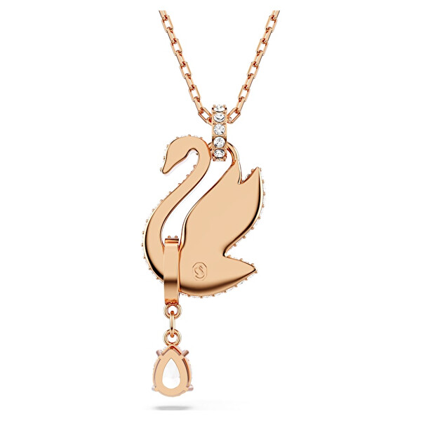 Luxusný bronzový náhrdelník s kryštálmi Iconic Swan 5678045