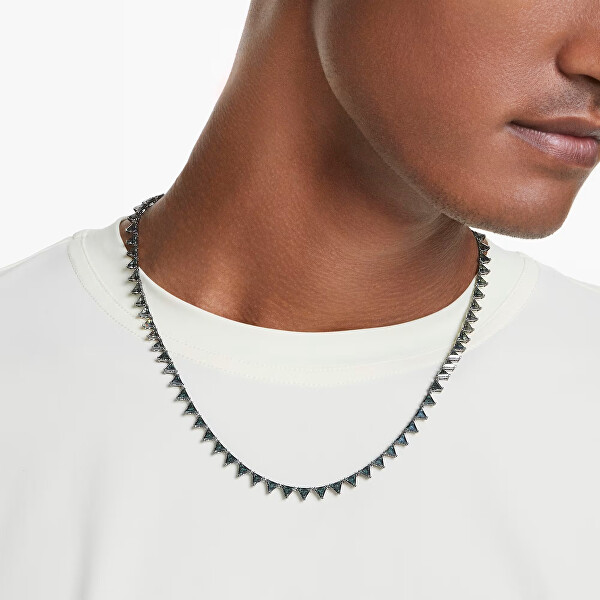 Luxusný náhrdelník s čiernymi kryštálmi Matrix Tennis 5672276
