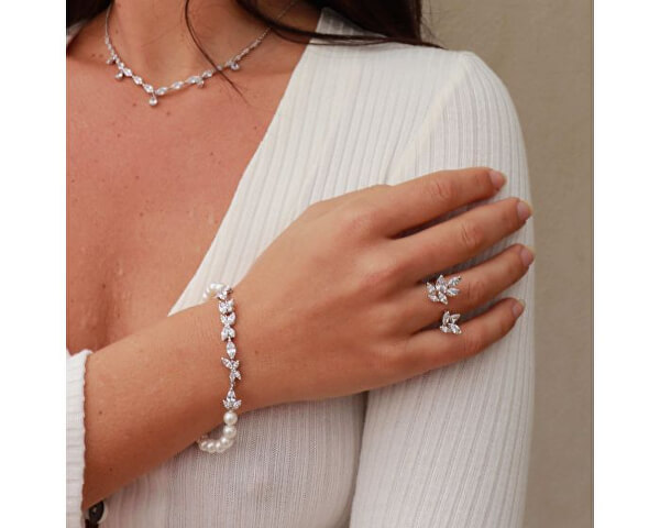 Luxusní otevřený prsten s krystaly Swarovski Louison 5372