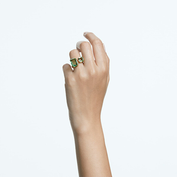 Luxusný otvorený prsteň so zelenými kryštálmi Millenia 5619626