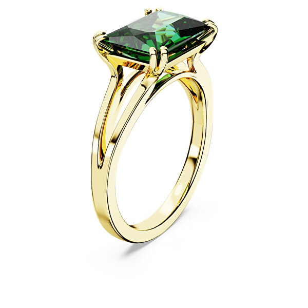 Luxusný pozlátený prsteň s kryštálom Matrix 56771