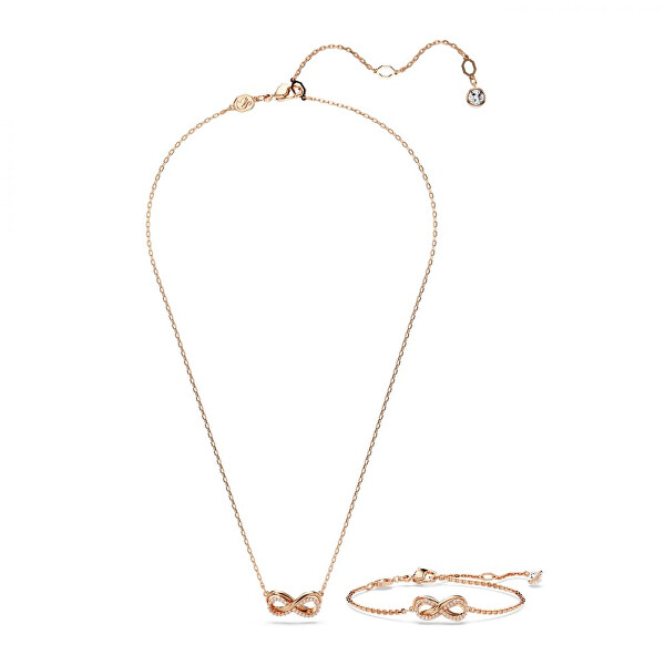 Set di gioielli di lusso placcato in oro rosa con cristalli Hyperbola 5682483 (bracciale, collana)