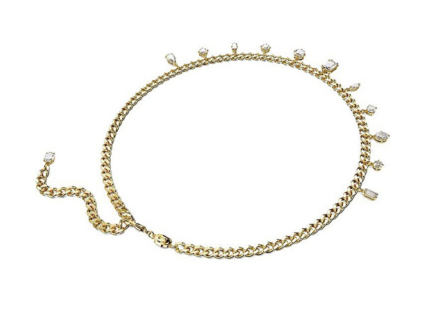 Modische vergoldete Halskette mit Kristallen Dextera 5663338