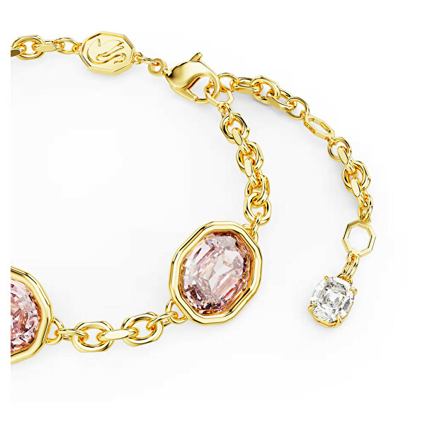 Modisches vergoldetes Armband mit rosa Kristallen Imber 5684537