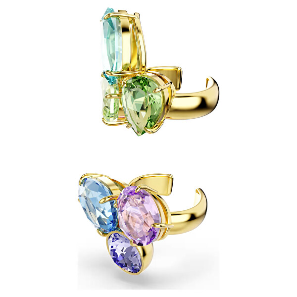 Pozlacené záušnice s barevnými Swarovski krystaly Gema 5741585