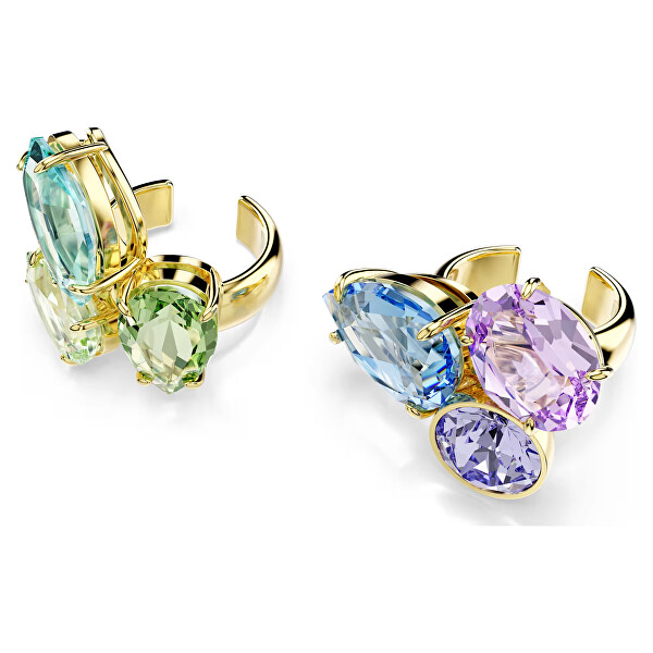 Pozlacené záušnice s barevnými Swarovski krystaly Gema 5741585