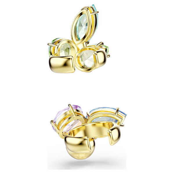 Pozlacené záušnice s barevnými Swarovski krystaly Gema 5741585