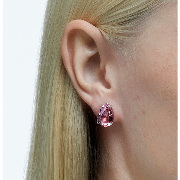 Nádherné náušnice s růžovými krystaly Gema 5614455