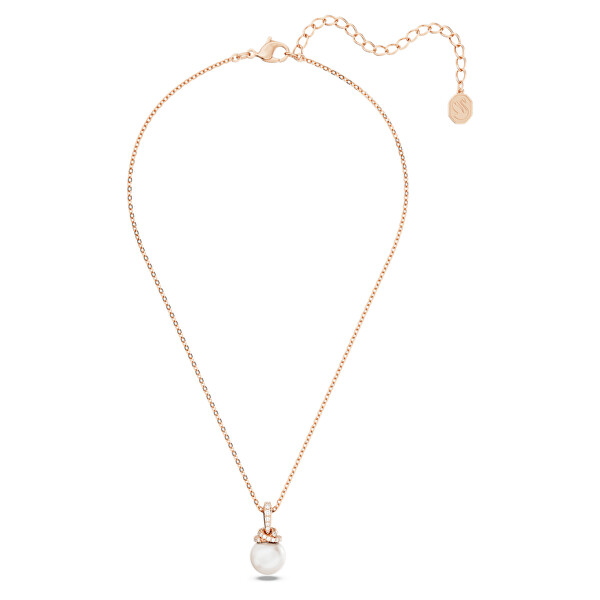 Delicata collana placcata in oro rosa con cristalli e perla Originally 5669523