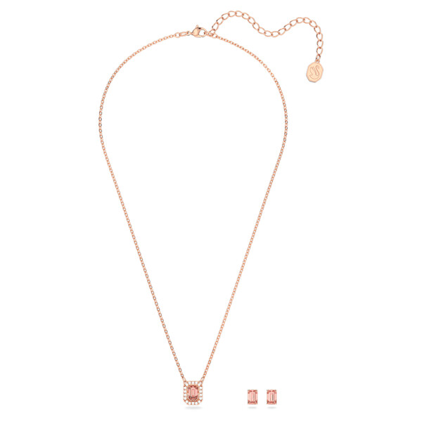 Sei incantevole di gioielli placcati in oro rosa con cristalli Millenia 5620548 (orecchini, collana)