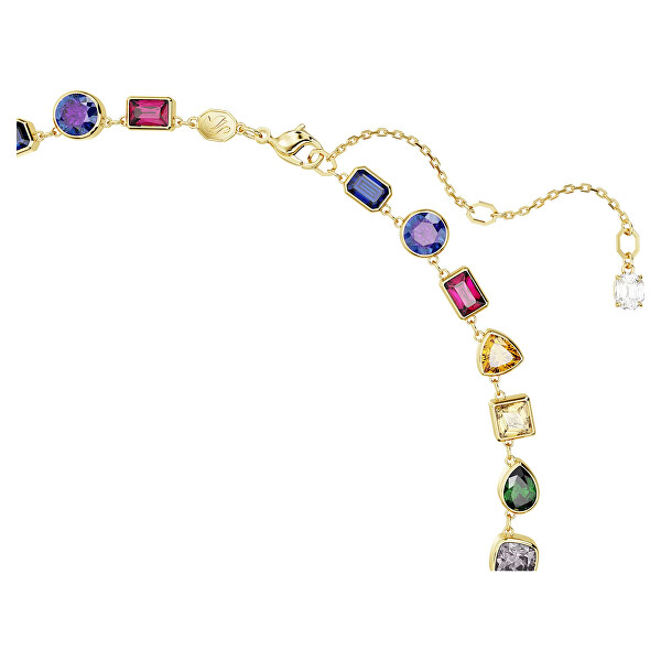Vergoldete Halskette mit farbigen Kristallen Stilla 5662915