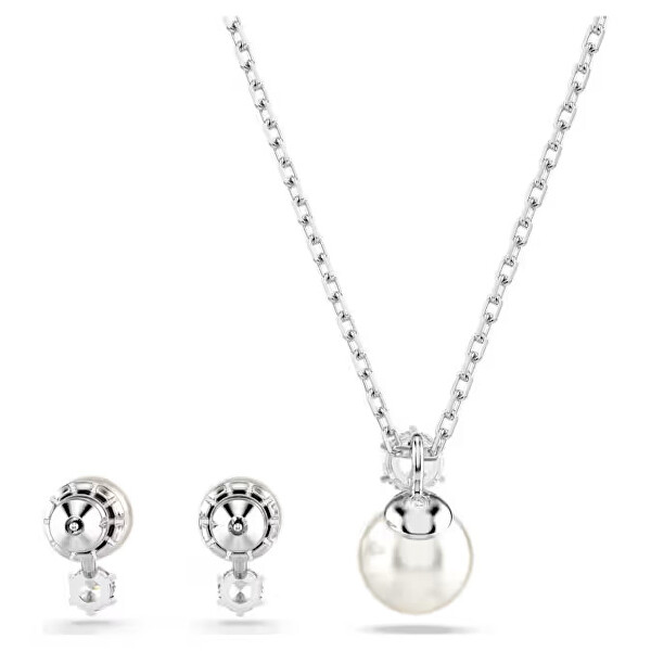 Glamouröses Schmuckset mit Kristallperlen und Zirkonias Matrix 5689624