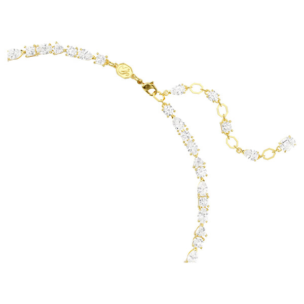 Blyštivý pozlacený náhrdelník s krystaly Swarovski Mesmera 5743826