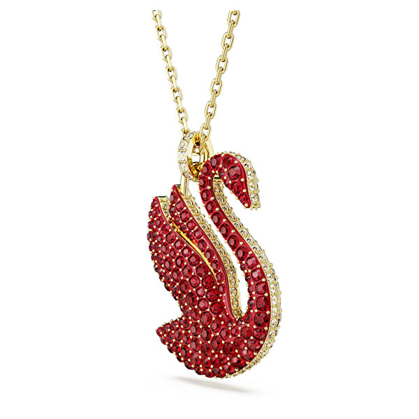 Oslnivý pozlátený náhrdelník s Labutou Iconic Swan 5649773
