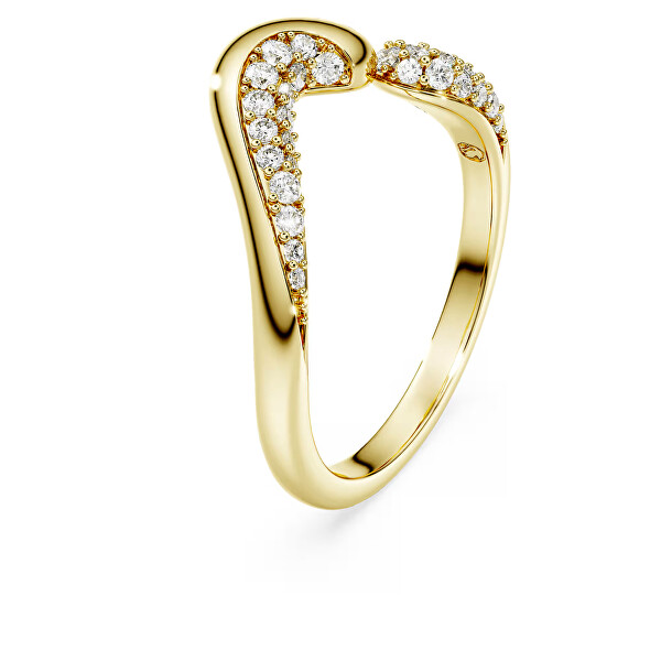 Inel deschis placat cu aur cu zirconii Classica 5746355