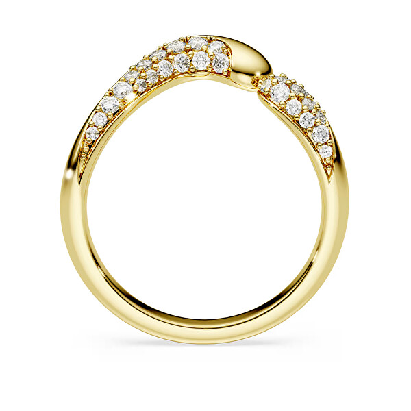 Inel deschis placat cu aur cu zirconii Classica 5746355