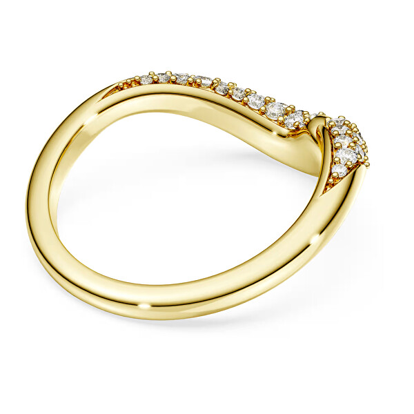 Inel deschis placat cu aur cu zirconii Classica 5746355