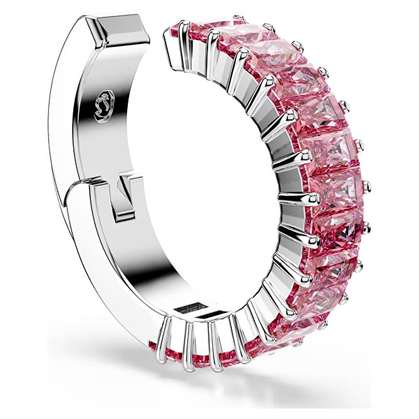 Třpytivé navlékací náušnice s růžovými Swarovski zirkony Matrix 5719140