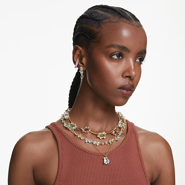 Třpytivé navlékací náušnice s růžovými Swarovski zirkony Matrix 5719140